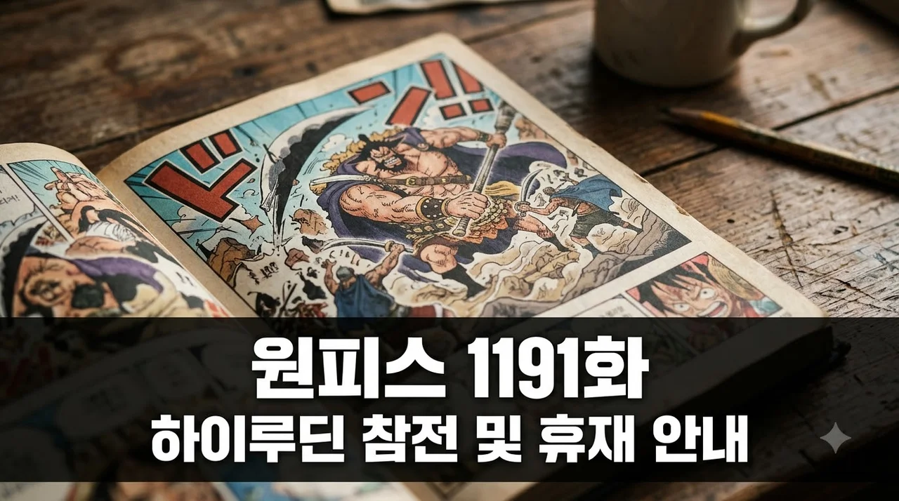 원피스 1191화 스포 하이루딘 참전과 이무 변신 휴재 일정 총정리