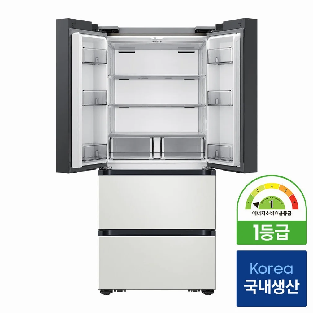 삼성 비스포크 AI 김치냉장고 4도어 490L 1등급 코타 화이트(RK70F49M1A) 상세 이미지 1
