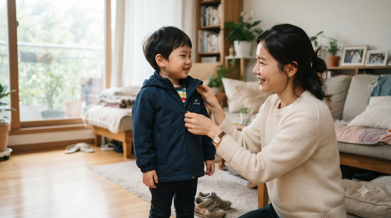 노스페이스 벤투스 키즈 사이즈 고민, 실물 착용감부터 해결해 드려요