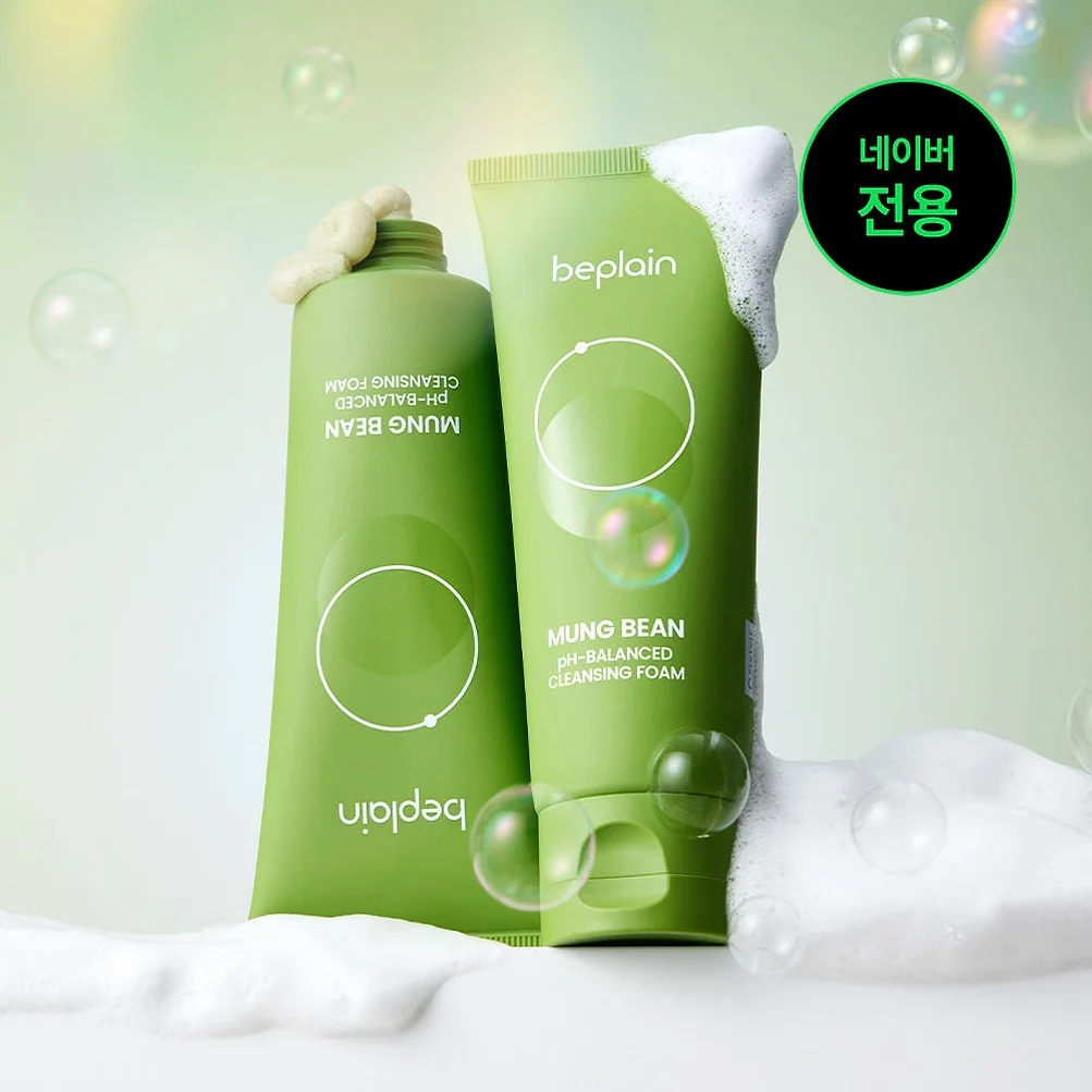 [혜리 클렌징/1+1] beplain 비플레인 녹두 약산성 클렌징폼 100ml, 2개 상세 이미지 2