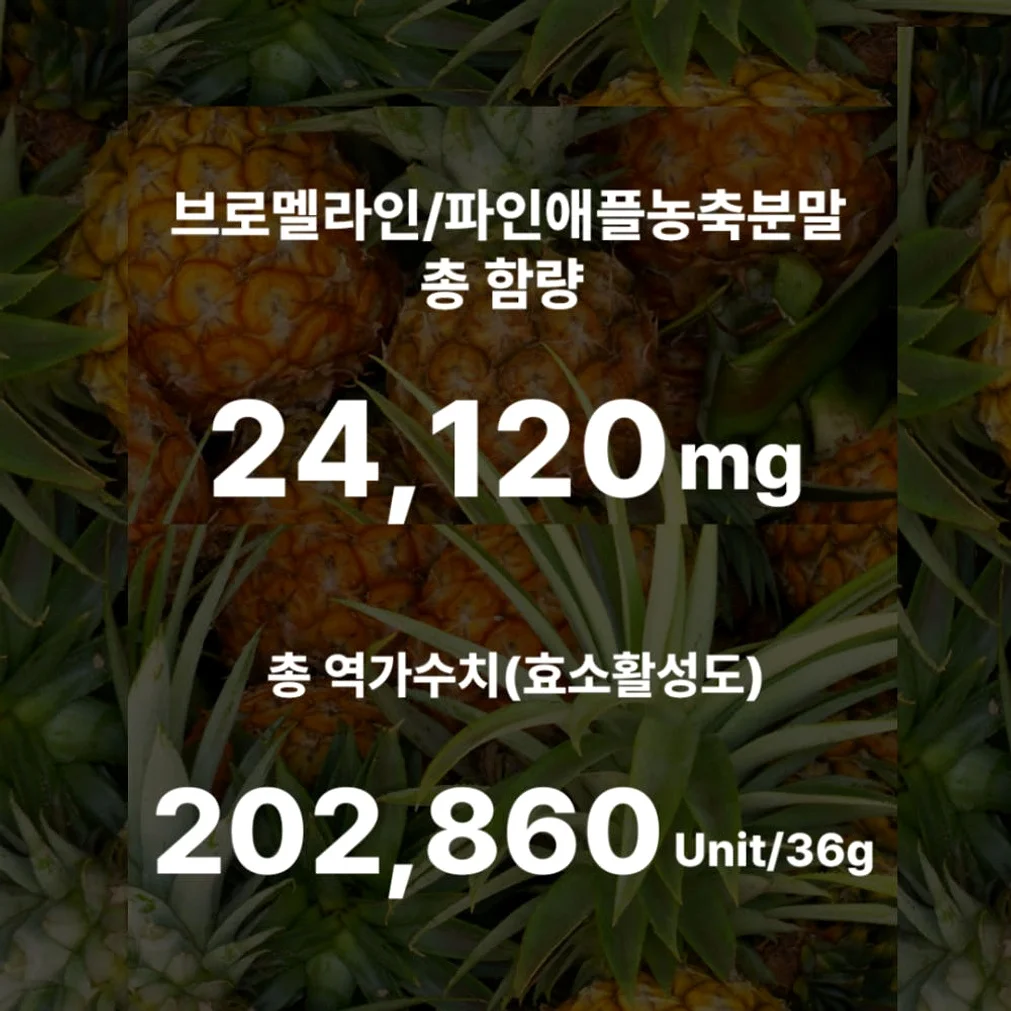 1+1 브로멜라인 퀘르세틴 파인애플 효소 파파인 아이 노스릴리브 소포레틴 60정, 2개 [원산지:상세설명에 표시] 상세 이미지 4