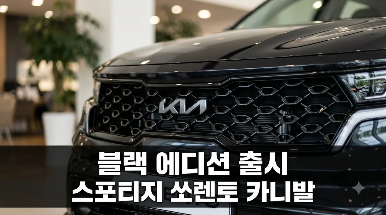 기아 스포티지·쏘렌토·카니발 블랙 에디션 출시 총정리! 디자인 가격 비교