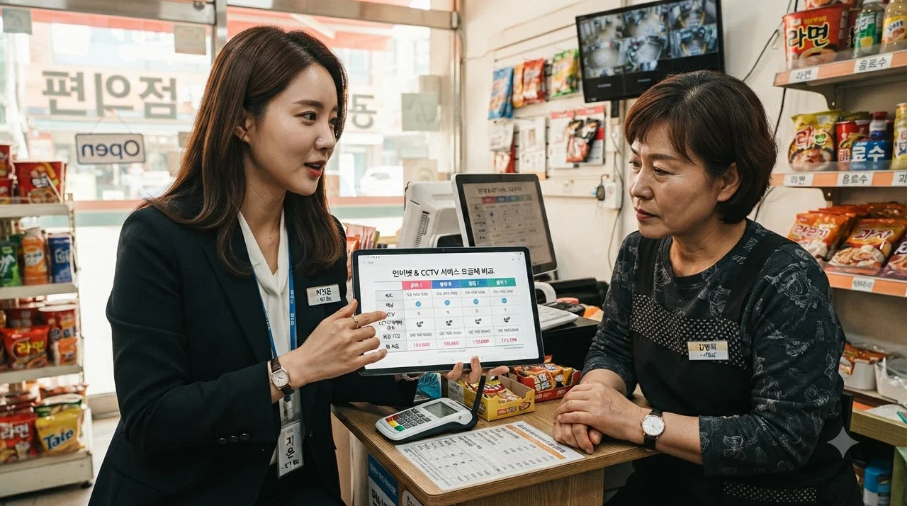 통신 3사 매장 인터넷 및 CCTV 서비스 주요 조건 비교