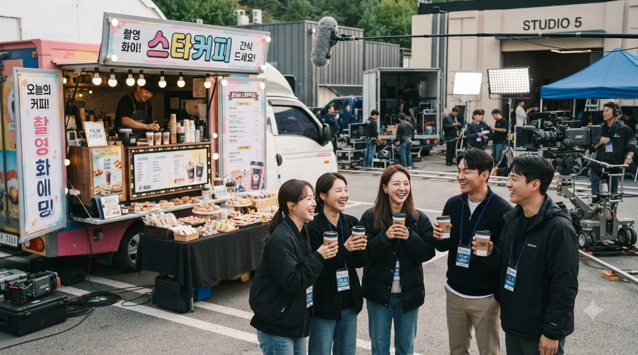 변우석 '나혼렙' 촬영장에 도착한 아이유의 깜짝 간식차