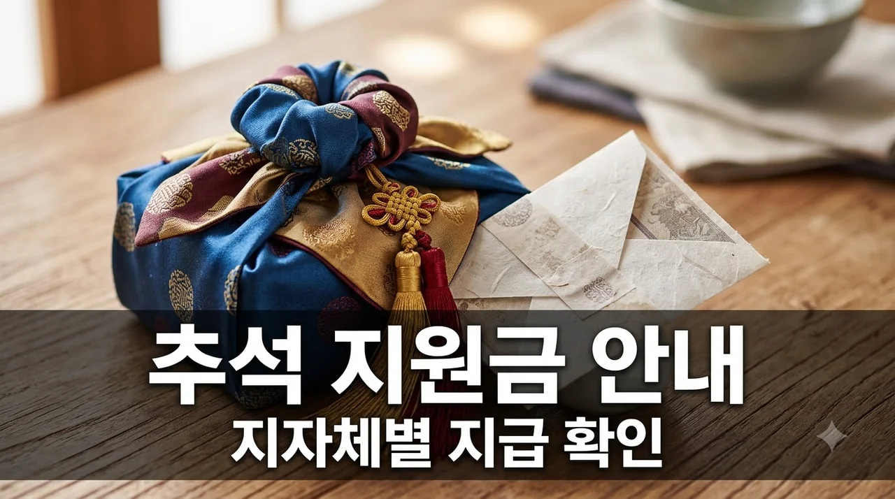 "우리 동네도 준다고?" 2026 추석 민생지원금 지자체별 지급 여부 확인해 보니..