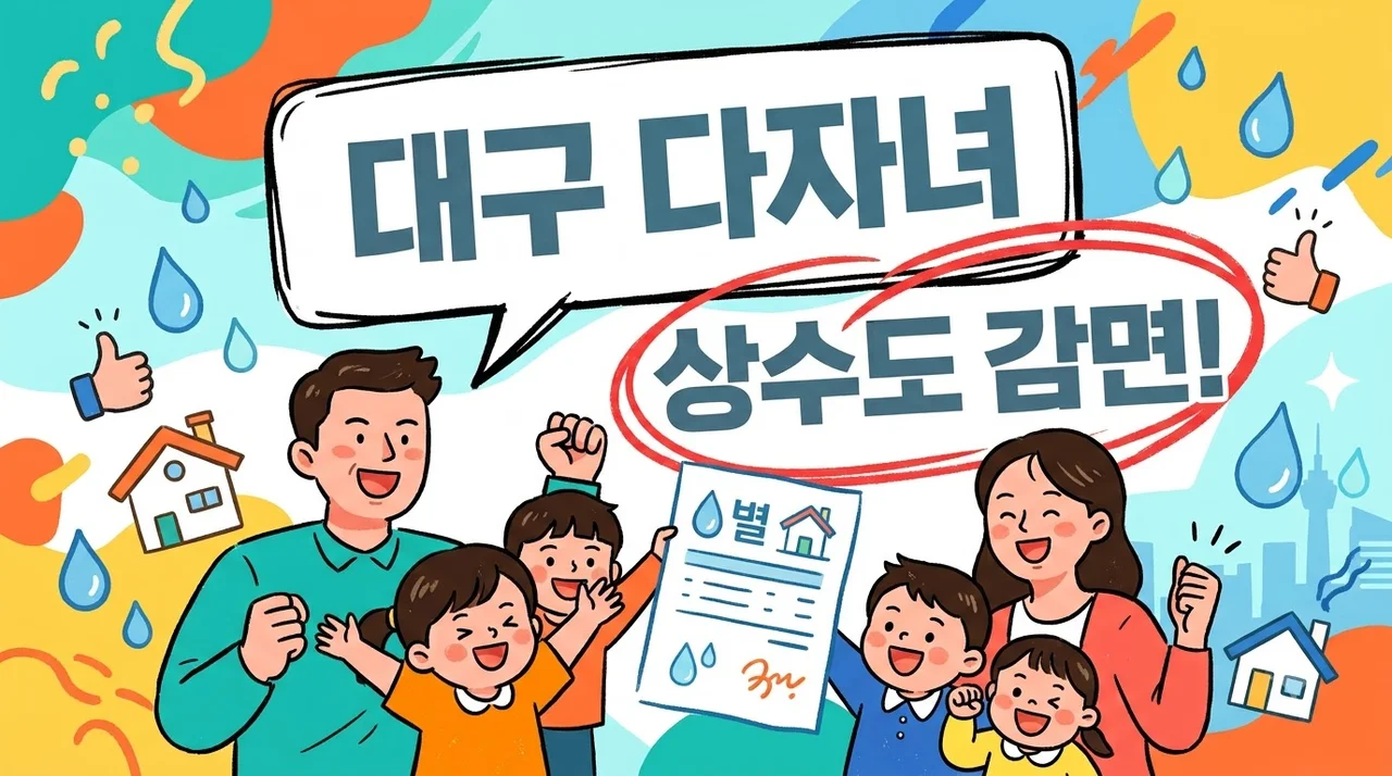 대구 다자녀가정 상수도요금 감면.. 월 3천원 혜택 놓치지 마세요!