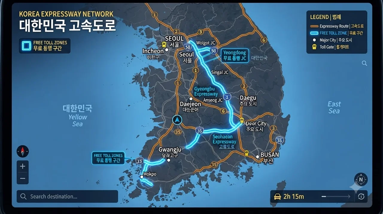 추석 통행료 면제 기간 및 적용 대상 구간