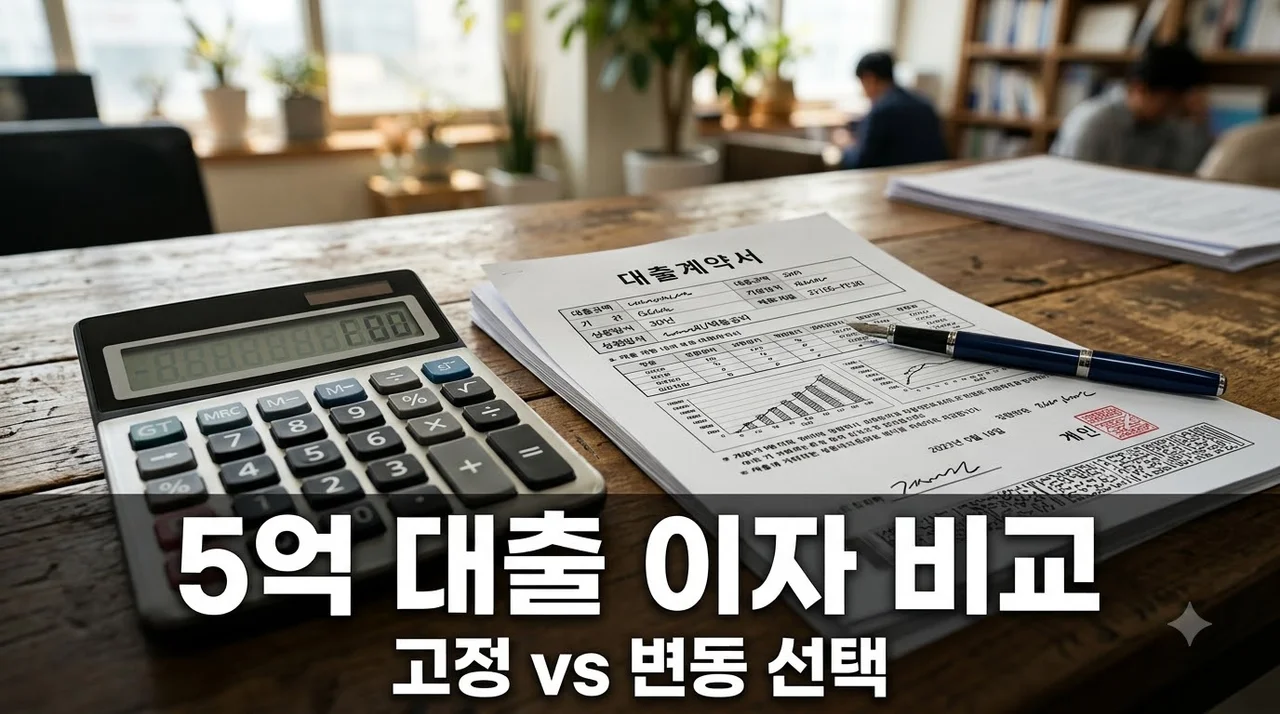 5억 주담대 월상환액 비교해보니.. 고정금리 vs 변동금리 뜻밖의 결과?