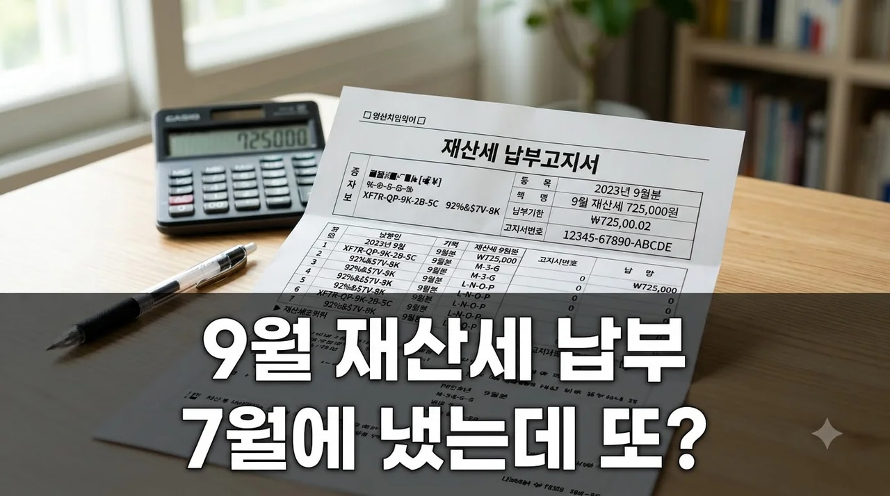 7월에 냈는데 또 고지서가?.. 9월 재산세 납부 이유와 계산법