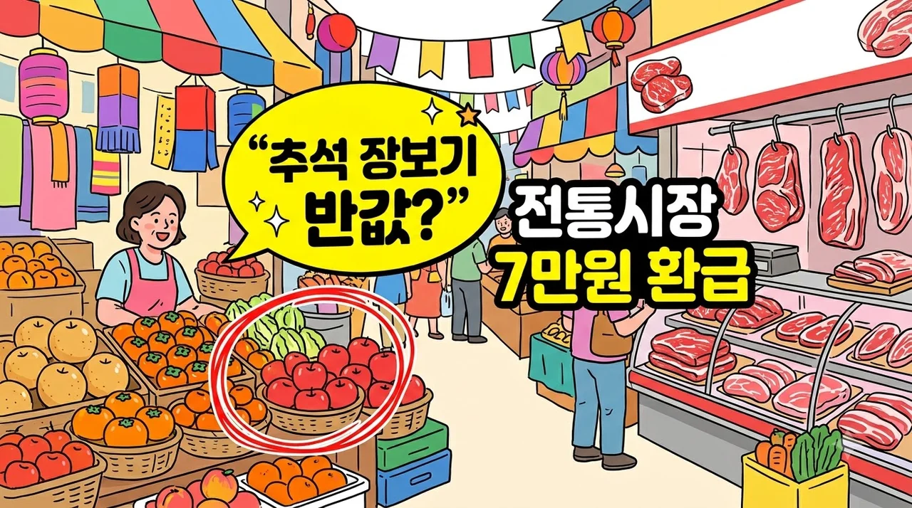 추석할인 농축수산물 50% 반값? 전통시장 성수품 환급 받고 7만 원 아낀 비결..