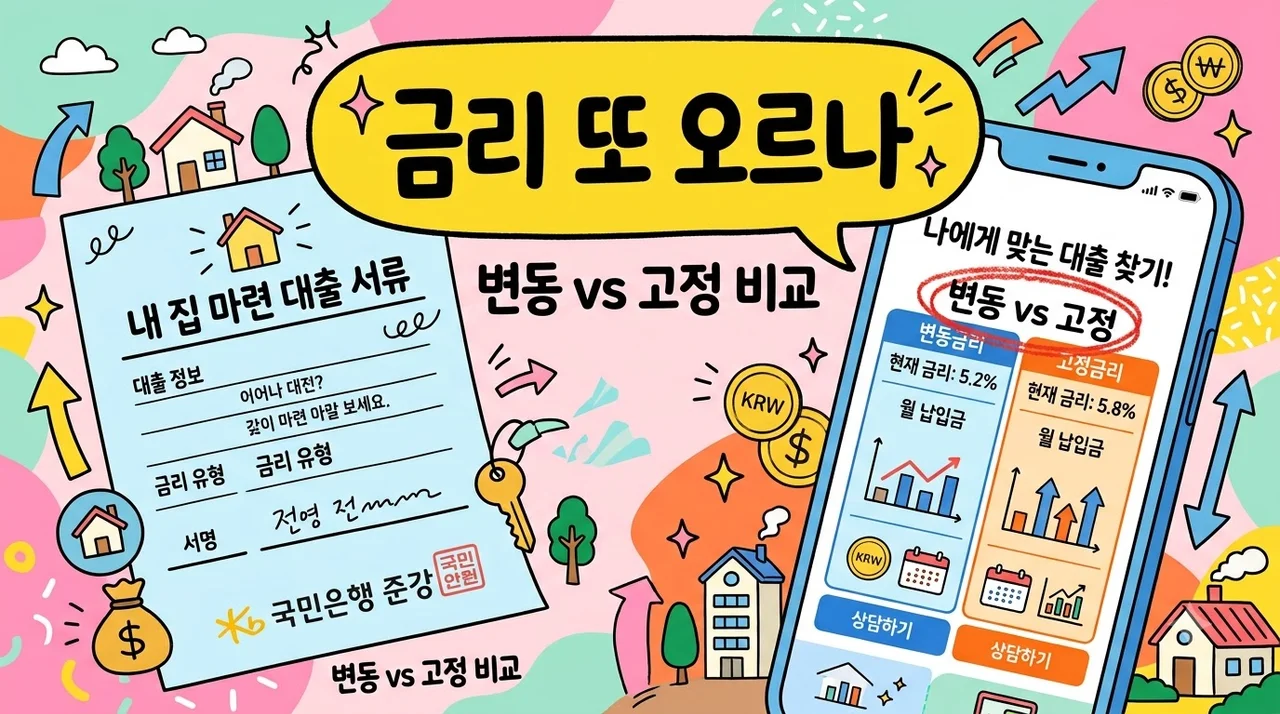 주담대 금리 비상! 미국 금리 인상에 변동금리 vs 고정금리 이자 차이 얼마?..