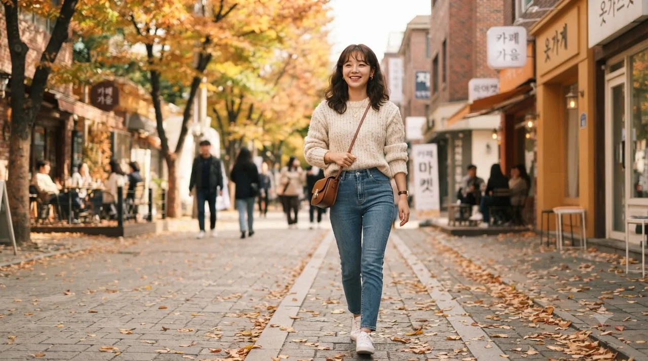 무대인사 패션 따라잡기: 가을 니트 코디 4단계