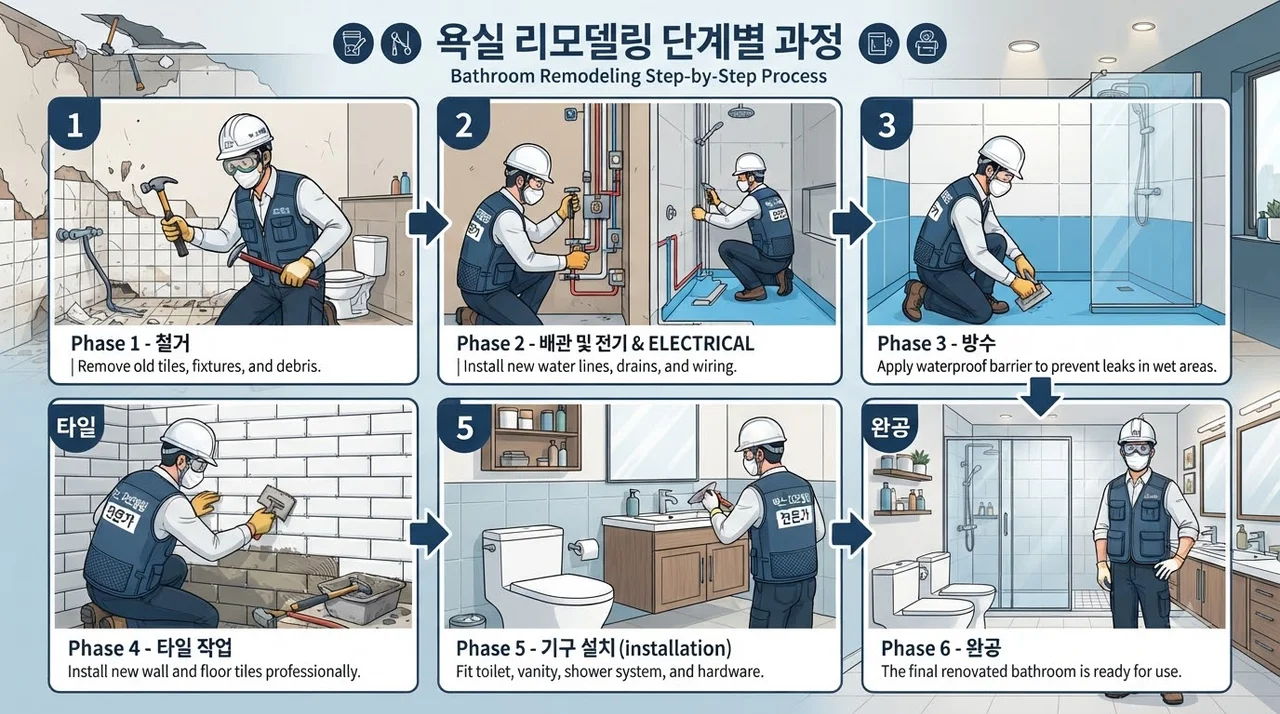 실패 없는 욕실 리모델링 진행 4단계 가이드