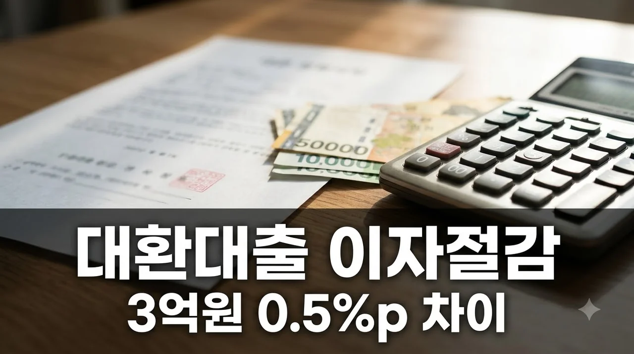 3억원 대환대출 금리 0.5%p 차이.. 중도상환수수료 빼고 진짜 남는 금액은?